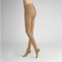 Hudson Winter Plait Strickstrumpfhose, Zopf-Muster, für Damen, beige, 38/40