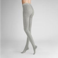 Hudson Winter Plait Strickstrumpfhose, Zopf-Muster, für Damen, grau, 38/40